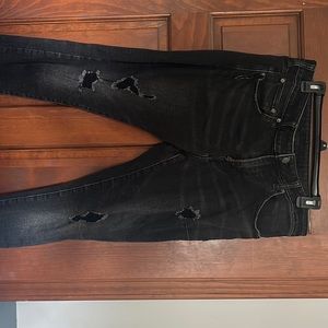 american eagle “flex” jeans. size 34/30. black jeans with holes.